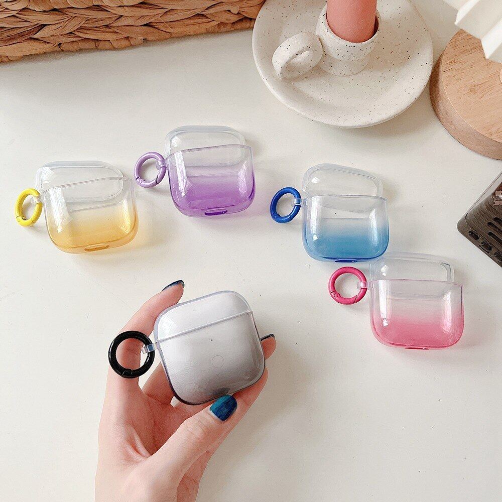 Transparent Gradient Colorful Earphone Case For Xiaomi Redmi Buds 3 TWS Wireless Earphone Cover Redmi Buds3 Headset Soft TPU Box