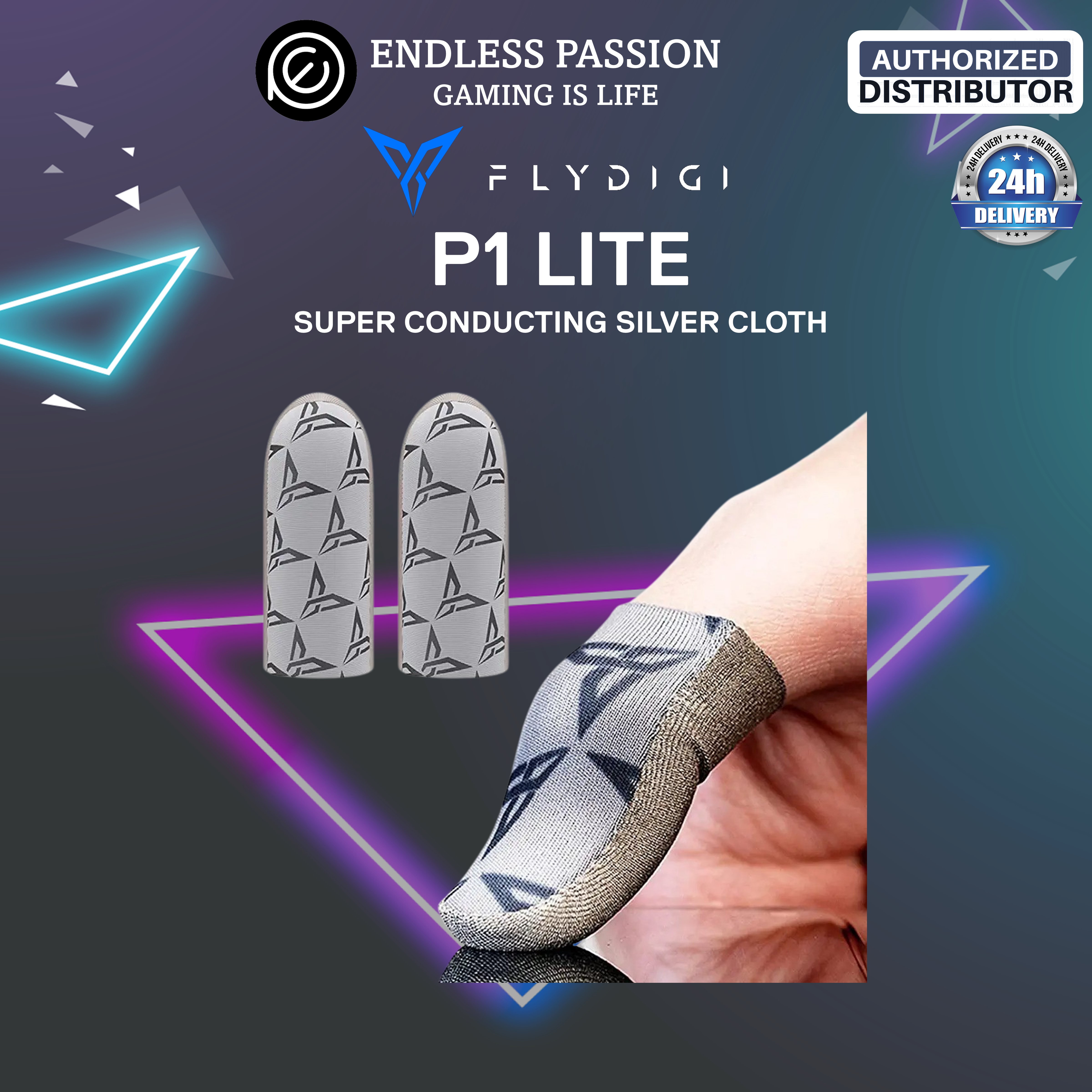 Flydigi Mobile Finger Sleeves - P1 Silver-Cloth Mobile Gaming Finger Sleeve - 6th Gen