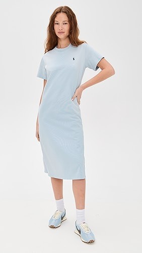 Jersey Knit Crew Neck Short Sleeve Dress