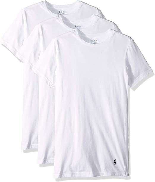 POLO Men's Ralph Lauren Slim Fit Wicking Crew Undershirts 3-Pack